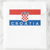 クロアチア国旗のシンボル名文字 長方形シール (バッグ)