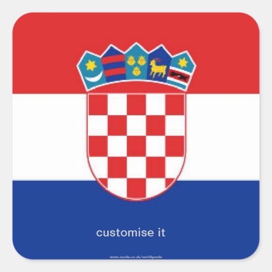 クロアチア国旗のシール スクエアシール (正面)