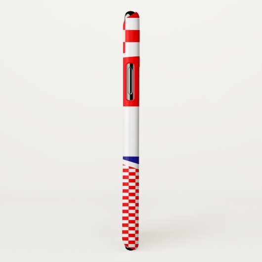 クロアチア国旗のハートとコラージュ市松模様に Case-Mate iPhoneケース (裏面/右)