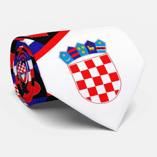 クロアチア国旗のハートパターンクロアチアプライド ネクタイ (ロール)