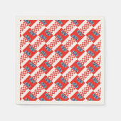 クロアチア国旗のパターン スタンダードカクテルナプキン (正面)