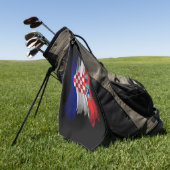 クロアチア国旗のブラシのストローク、国旗 ゴルフタオル (グリーン)