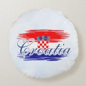 クロアチア国旗の地図 ラウンドクッション (裏面)