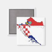 クロアチア国旗の地図HR Hrvatska マグネット (正面/裏面)