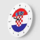 クロアチア国旗の時計 ラージ壁時計 (傾斜)