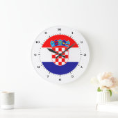 クロアチア国旗の時計 ラージ壁時計 (ホーム)
