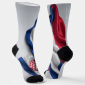 クロアチア国旗の絹のテクスチャ ソックス (傾斜あり)