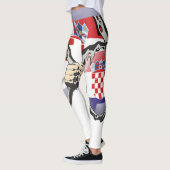 クロアチア国旗の色は青赤と白、 レギンス (左)