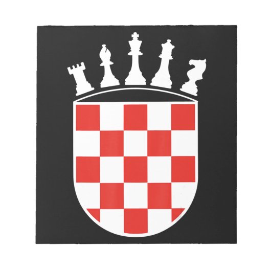 クロアチア国旗の色チェスのプレイヤーへの贈り物 ノートパッド (正面)