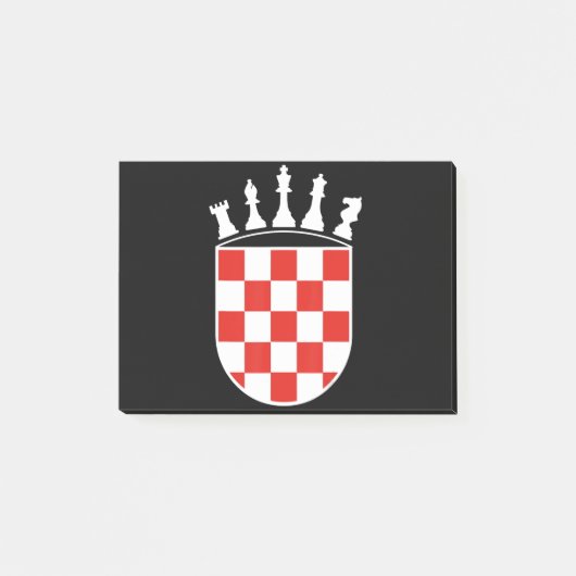クロアチア国旗の色チェスのプレイヤーへの贈り物 ポストイット (正面)