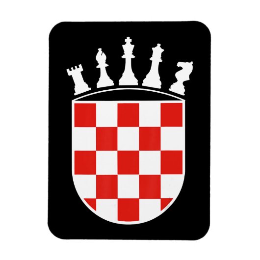 クロアチア国旗の色チェスのプレイヤーへの贈り物 マグネット (縦)