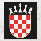 クロアチア国旗の色チェスのプレイヤーへの贈り物 ワインラベル (シングルラベル)