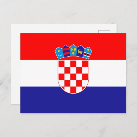 クロアチア国旗はがき ポストカード (正面/裏面)