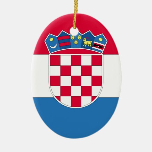 クロアチア国旗またはクロアチア国旗 セラミックオーナメント (正面)