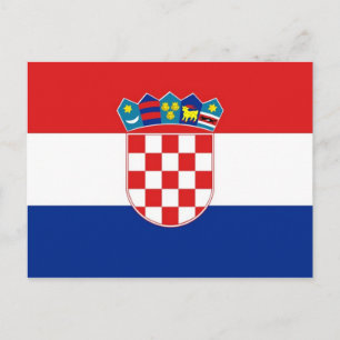 クロアチア国旗を掲げたはがき ポストカード