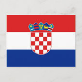クロアチア国旗を掲げたはがき ポストカード (正面)