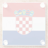 クロアチア国旗を掲げたガラスのコースター ガラスコースター (裏面)