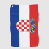 クロアチア国旗を掲げたゴルフタオル ゴルフタオル (正面)
