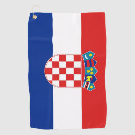 クロアチア国旗を掲げたゴルフタオル ゴルフタオル