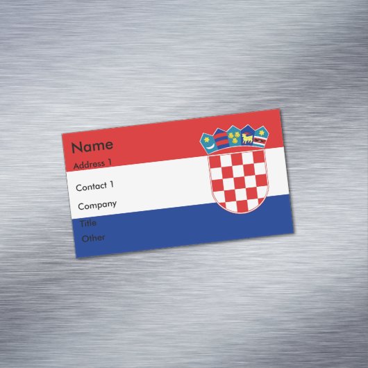 クロアチア国旗を掲げた名刺マグネット マグネット名刺 (インサイチュ)
