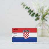 クロアチア国旗を掲げた名刺 名刺 (スタンド正面)