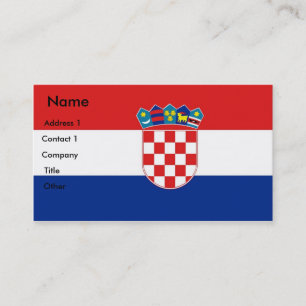 クロアチア国旗を掲げた名刺 名刺
