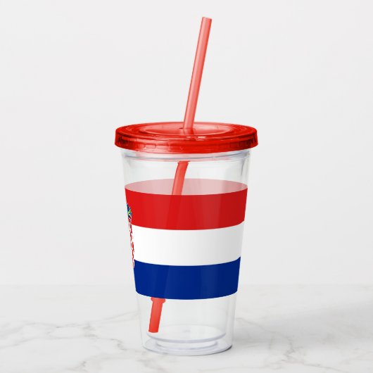 クロアチア国旗を掲げた愛国的なアクリル製タンブラー アクリルタンブラー (裏面)