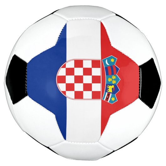 クロアチア国旗を掲げた愛国的なサッカーボール サッカーボール (回転)