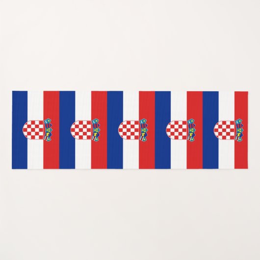 クロアチア国旗を掲げた愛国的なヨガマット ヨガマット (正面(横))
