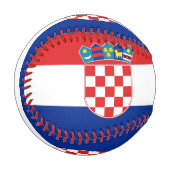 クロアチア国旗を掲げた愛国野球 野球ボール (正面左)