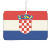 クロアチア国旗を掲げた車の新入生 カーエアーフレッシュナー (裏面)