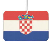 クロアチア国旗を掲げた車の新入生 カーエアーフレッシュナー (正面)