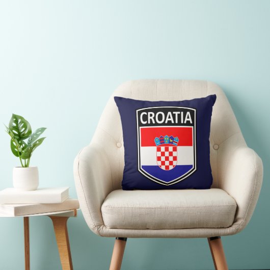 クロアチア国旗スロー枕 クッション (椅子)