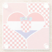 クロアチア国旗ハート ガラスコースター (裏面)