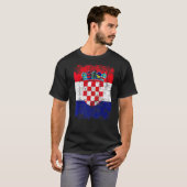 クロアチア国旗ヴィンテージクロアチア国旗Big Croatia Fla Tシャツ (正面フル)