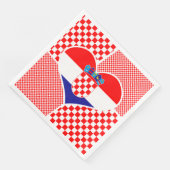 クロアチア国旗市松模様にとコラージュ付き (コーナー)