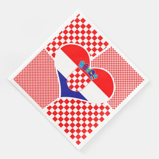 クロアチア国旗市松模様にとコラージュ付き (コーナー)