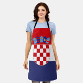 クロアチア国旗 エプロン (着用した状態)