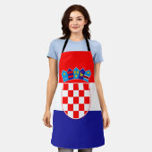 クロアチア国旗 エプロン (着用した状態)