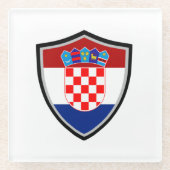 クロアチア国旗 ガラスコースター (正面)