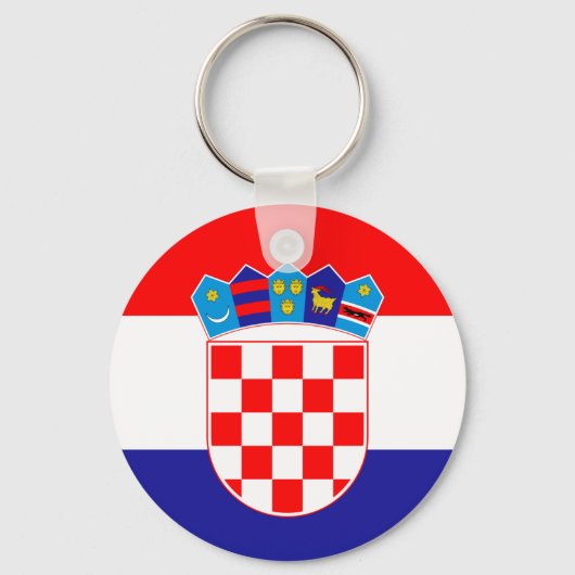 クロアチア国旗&クロアチアの休日，旅行/スポーツ キーホルダー (正面)