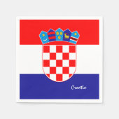 クロアチア国旗 & クロアチアパーティーファッション/スポーツ スタンダードカクテルナプキン (正面)