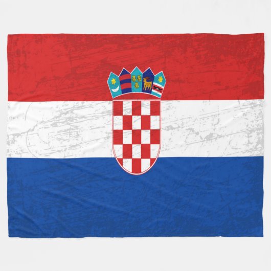 クロアチア国旗 – クロアチア伝統 フリースブランケット (正面(横))