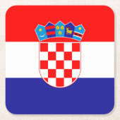 クロアチア国旗 スクエアペーパーコースター (正面)