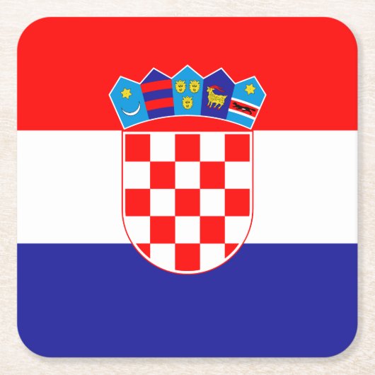 クロアチア国旗 スクエアペーパーコースター (正面)