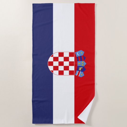 クロアチア国旗 ビーチタオル (正面)