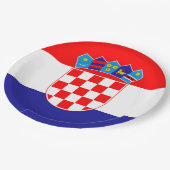 クロアチア国旗 ペーパープレート (アングル)