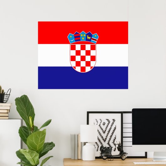 クロアチア国旗 ポスター (ホームオフィス)
