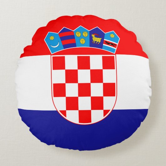 クロアチア国旗 ラウンドクッション (正面)