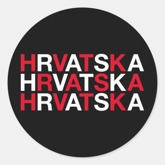 クロアチア国旗 ラウンドシール (正面)